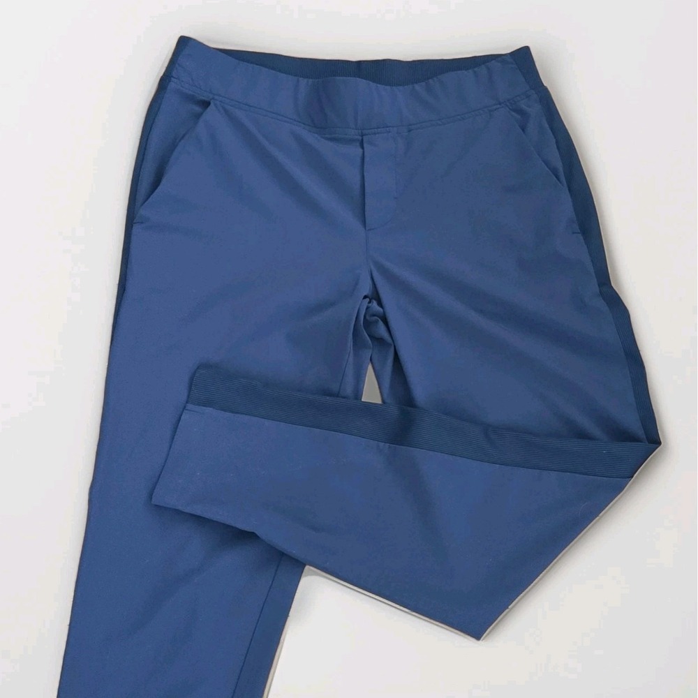 Athleta Brooklyn‎ Mid Rise Ankle Pants Women 8 Navy Stretch Wrinkle Resistant
